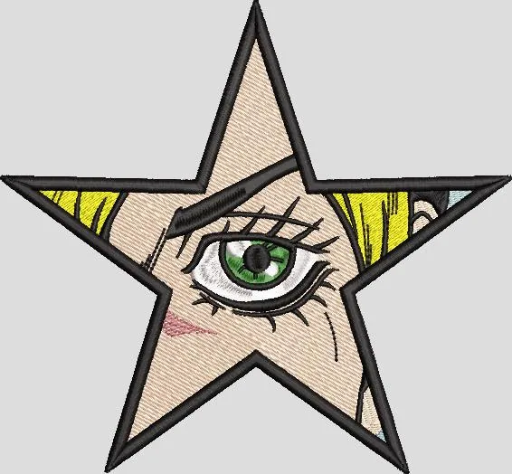 Alternative view of  Pop Art Style Green Eye Face in Star 