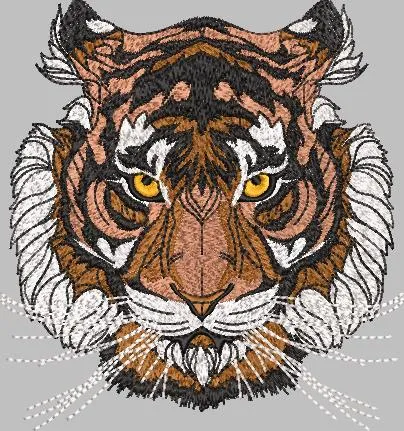 Alternative view of  Realistic Tiger Face Embroidery 