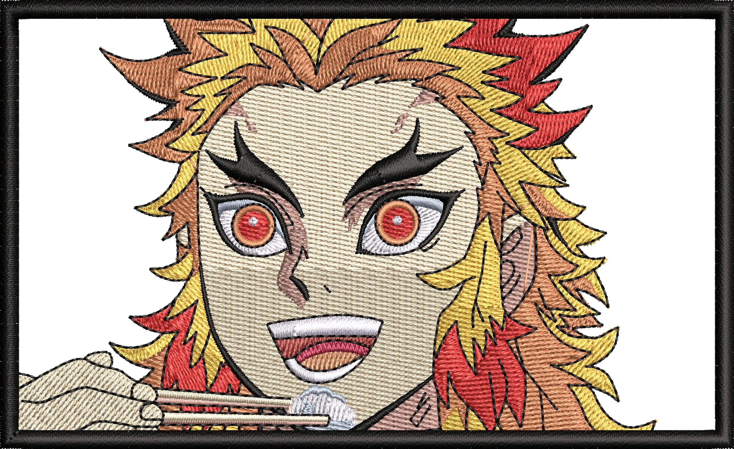 Alternative view of  Rengoku Eating with Chopsticks Embroidery 