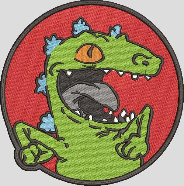 Alternative view of  Reptar from Rugrats Cartoon Circle Patch 