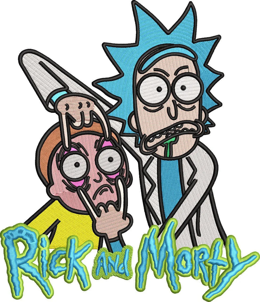 Alternative view of  Rick and Morty Crazy Faces Embroidery Patch 