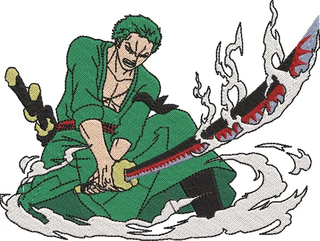Alternative view of  Roronoa Zoro Katana Flames Embroidery 