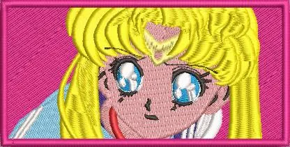 Alternative view of  Sailor Moon Embroidered Portrait on Pink 