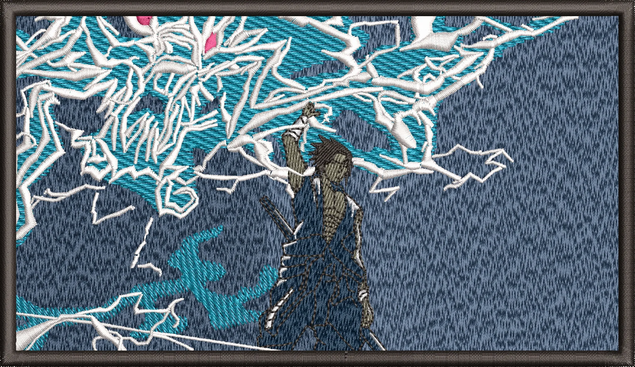 Alternative view of  Samurai Facing Lightning Dragon Embroidery 