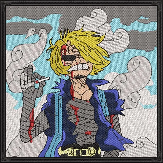 Alternative view of  Sanji Injured with Cigarette Embroidered Style 