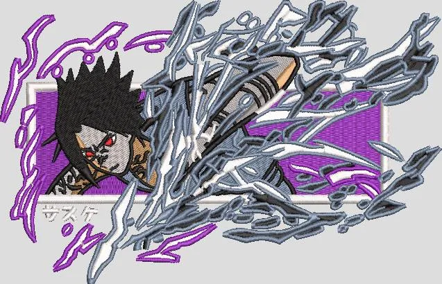 Alternative view of  Sasuke Uchiha Chidori Attack Embroidery 