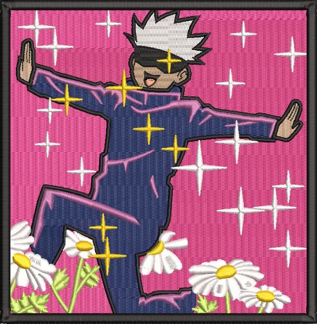 Alternative view of  Satoru Gojo Dancing Among Daisies with Sparkles 