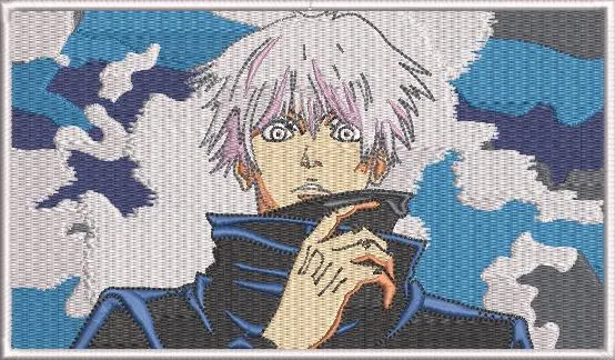 Alternative view of  Satoru Gojo with Camo Background 