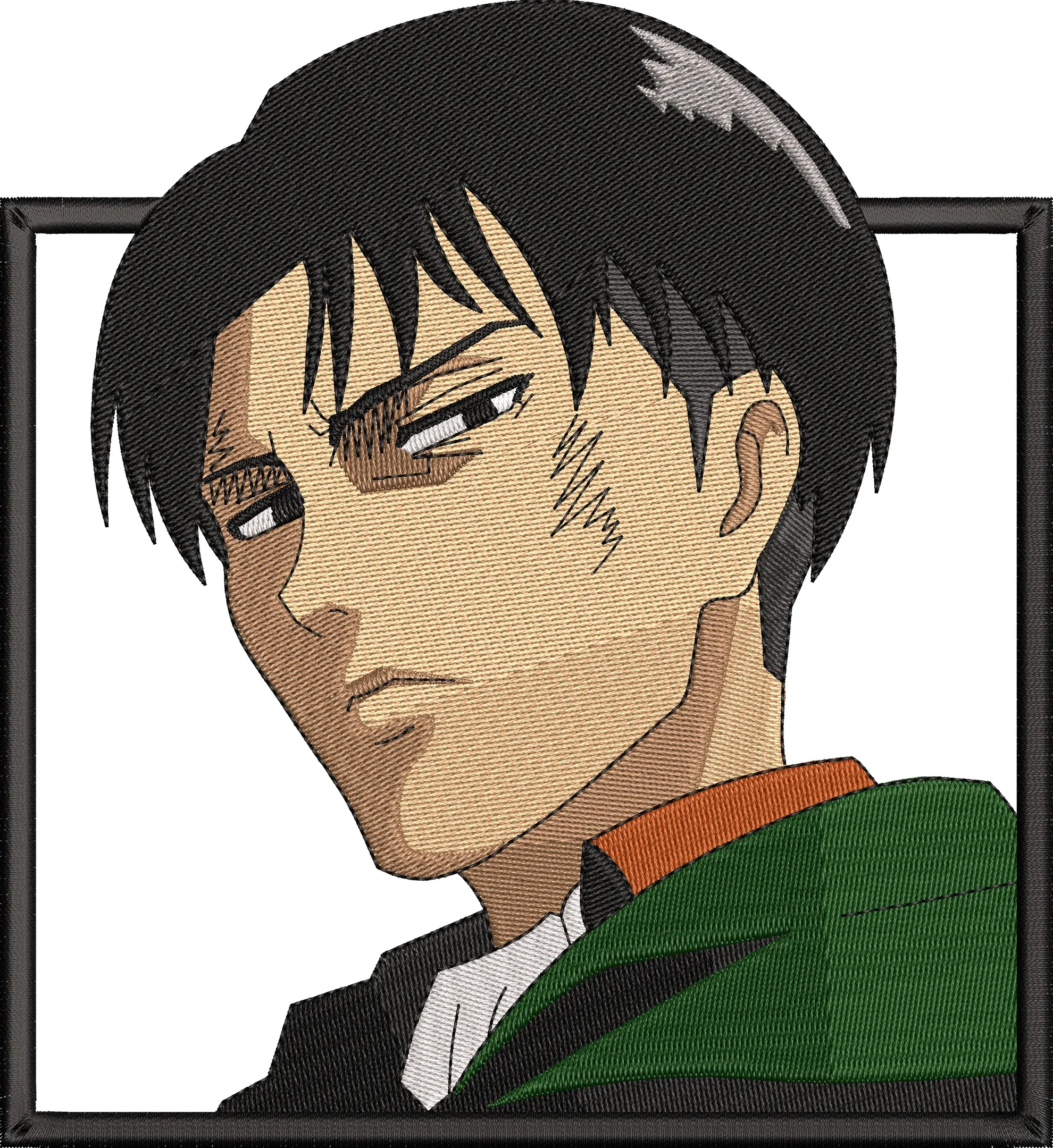 Alternative view of  Serious Anime Guy Portrait Embroidery Style 