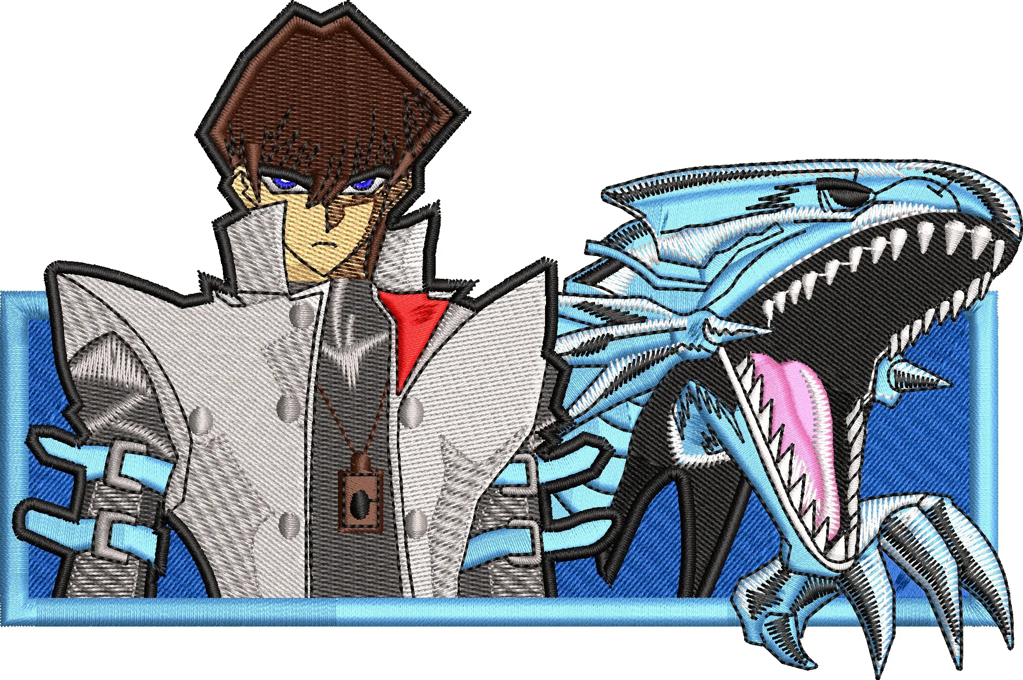Alternative view of  Seto Kaiba with Blue Eyes White Dragon Embroidery 
