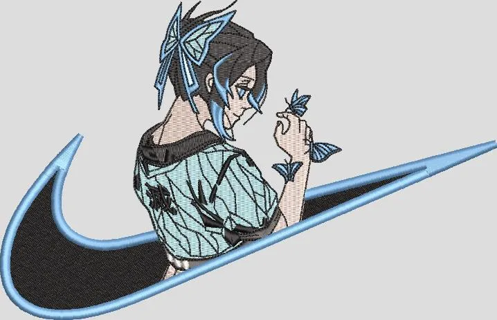 Alternative view of  Shinobu Kocho with Butterflies in Nike Logo 