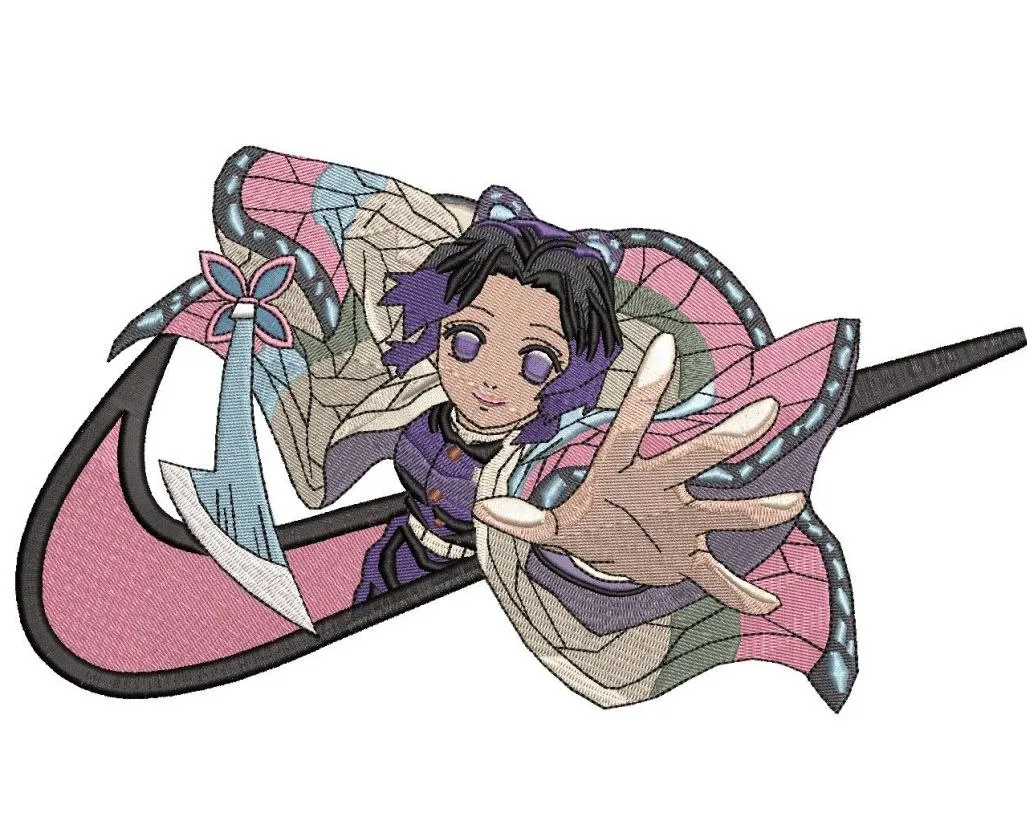 Alternative view of  Shinobu Kocho with Butterfly Kimono and Katana 