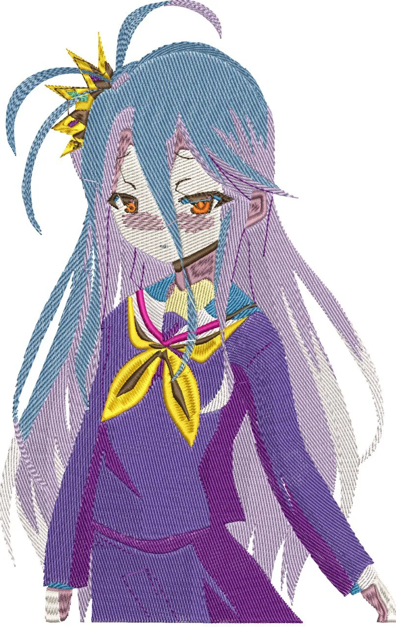 Alternative view of  Shiro from No Game No Life Embroidery 