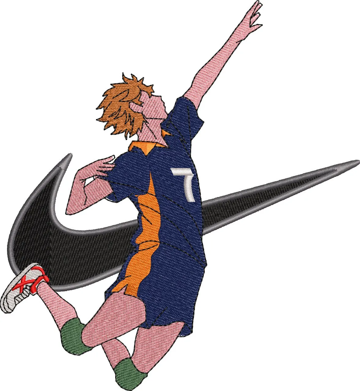 Alternative view of  Shoyo Hinata Volleyball Jump with Nike Logo 