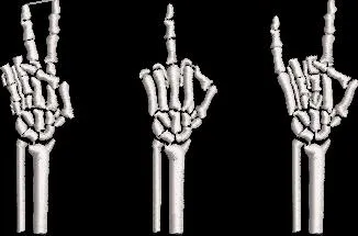 Alternative view of  Skeleton Hand Gestures on Black 