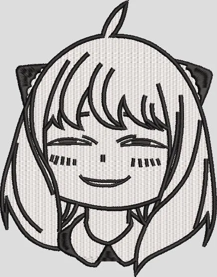 Alternative view of  Smiling Anime Girl With Cat Ears Embroidery 