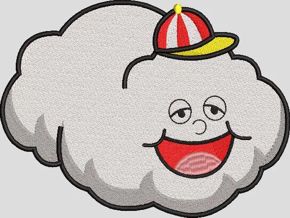 Alternative view of  Smiling Cloud with Red and Yellow Cap 