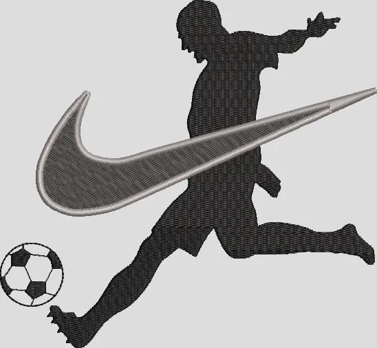 Alternative view of  Soccer Player with Nike Logo Kick 