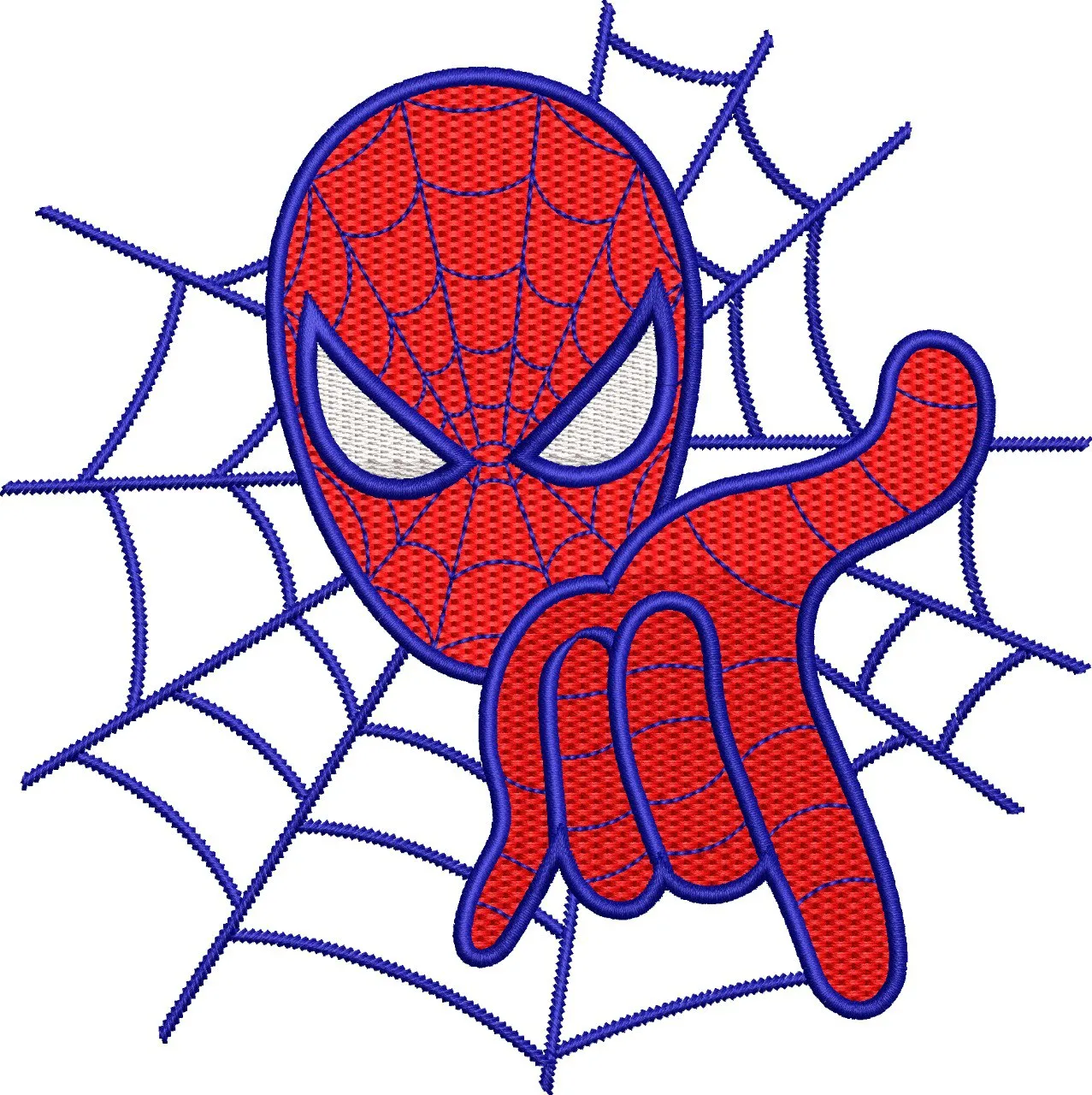 Alternative view of  Spiderman Head with Web and Hand Gesture 