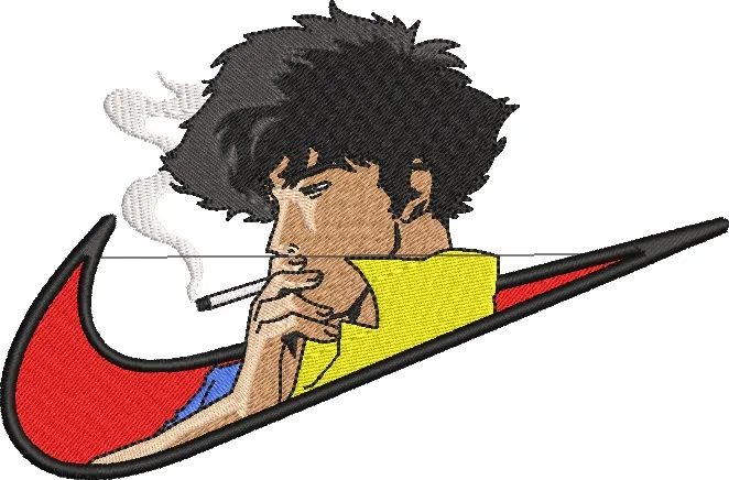 Alternative view of  Spike Spiegel Smoking Inside Nike Swoosh 