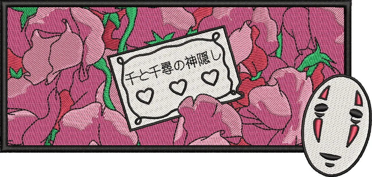 Alternative view of  Spirited Away No Face with Pink Floral Background 