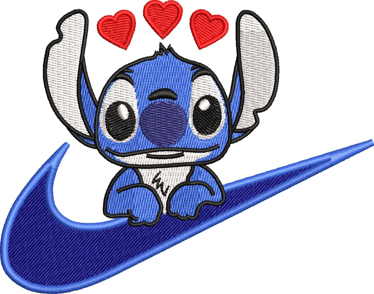 Alternative view of  Stitch with Hearts in Nike Logo 