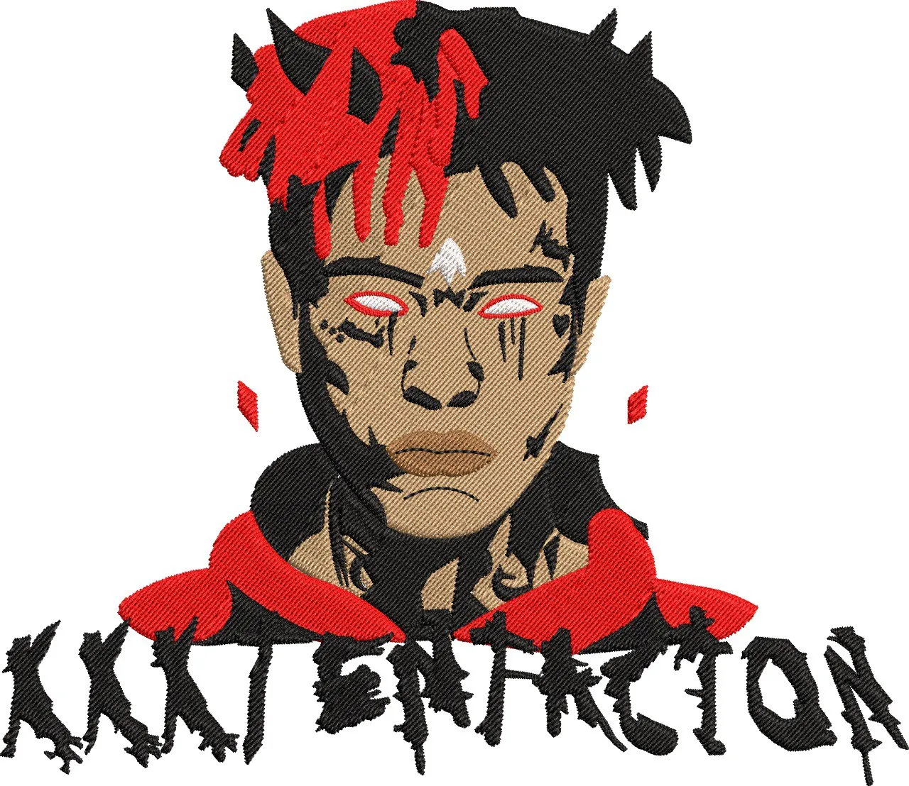 Alternative view of  Stylized Portrait with Red and Black Hoodie 