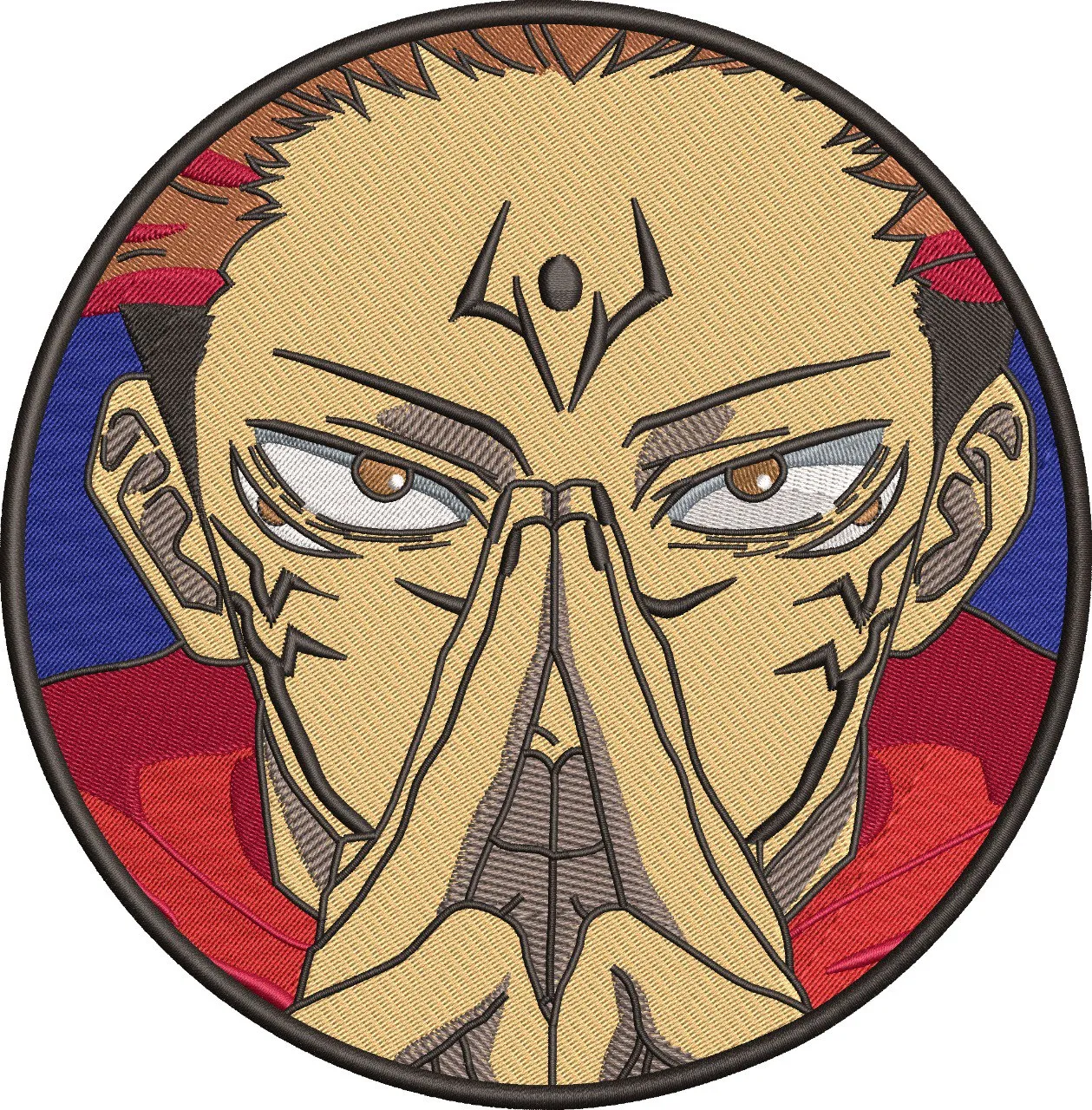 Alternative view of  Sukuna Embroidered Patch Jujutsu Kaisen 