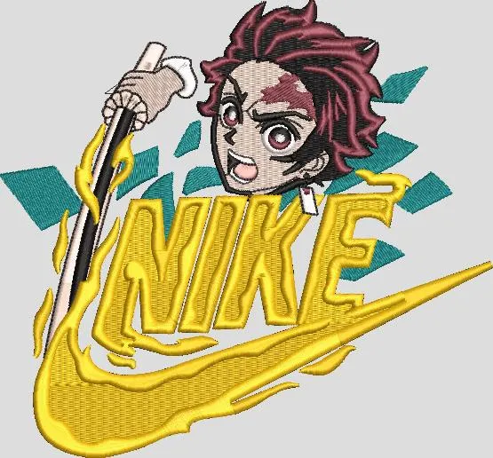 Alternative view of  Tanjiro with Nike Logo and Flame Swoosh 
