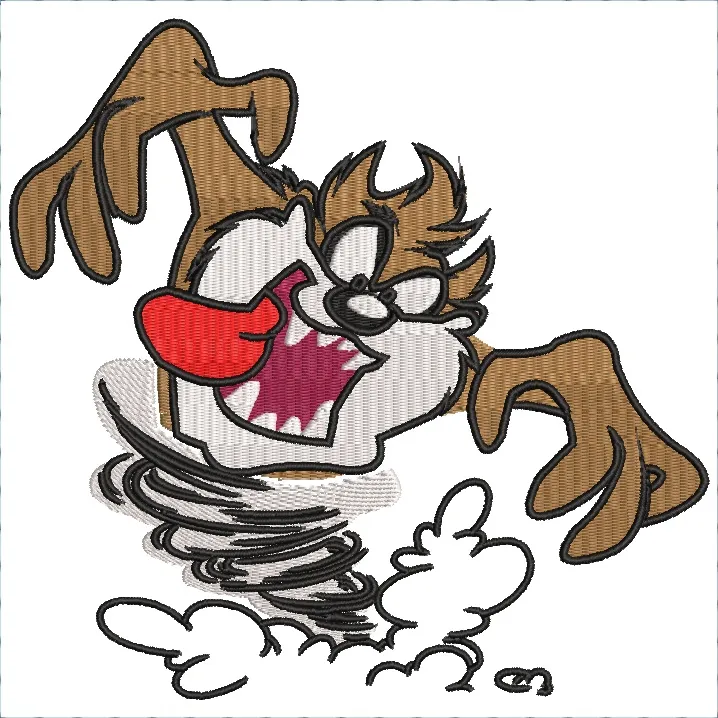 Alternative view of  Taz Spinning Tornado Embroidery 