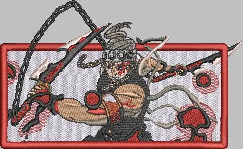 Alternative view of  Tengen Uzui with Dual Nichirin Blades Embroidery 