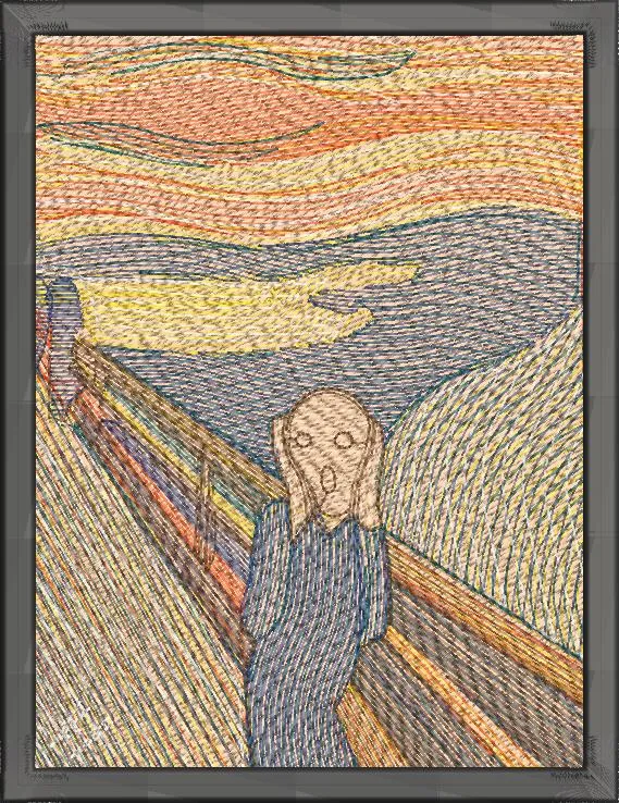 Alternative view of  The Scream Embroidery Style 