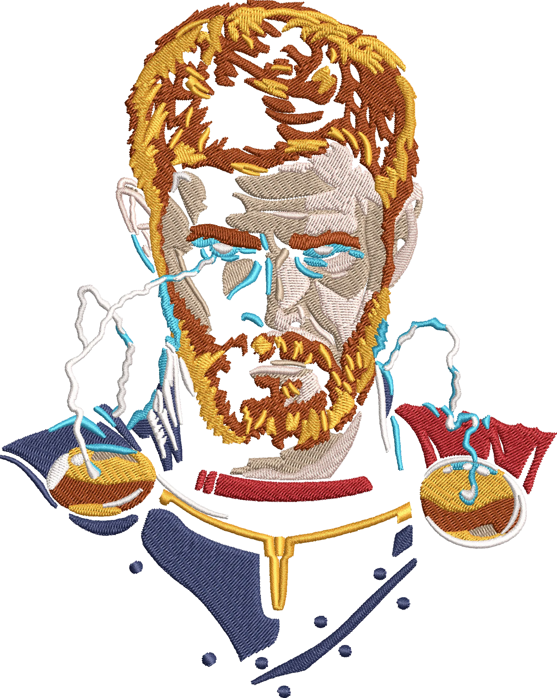 Alternative view of  Thor with Lightning Embroidery Art 