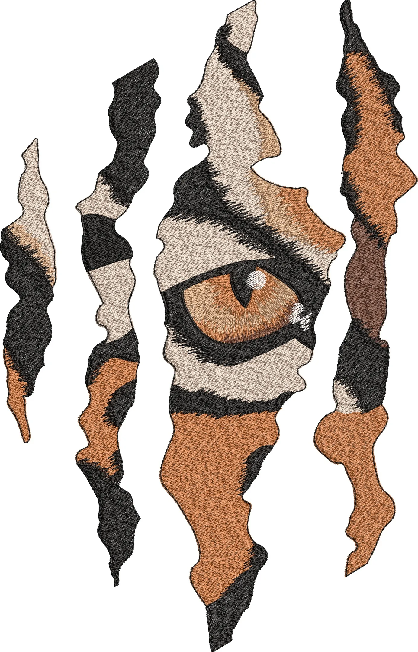 Alternative view of  Tiger Eye in Claw Mark Stripes Embroidery 