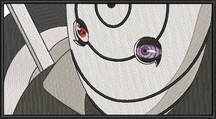 Alternative view of  Tobi Mask Close Up with Sharingan and Rinnegan 