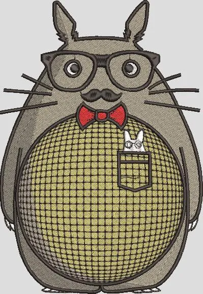 Alternative view of  Totoro with Glasses and Bow Tie 