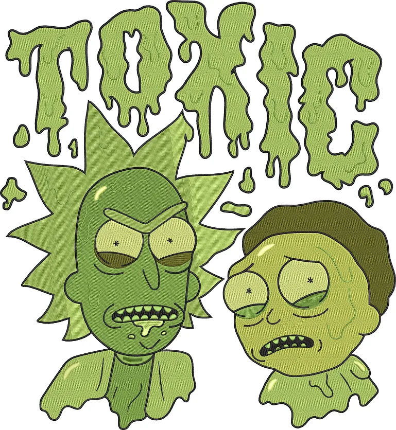 Alternative view of  Toxic Rick and Morty Slime Design 