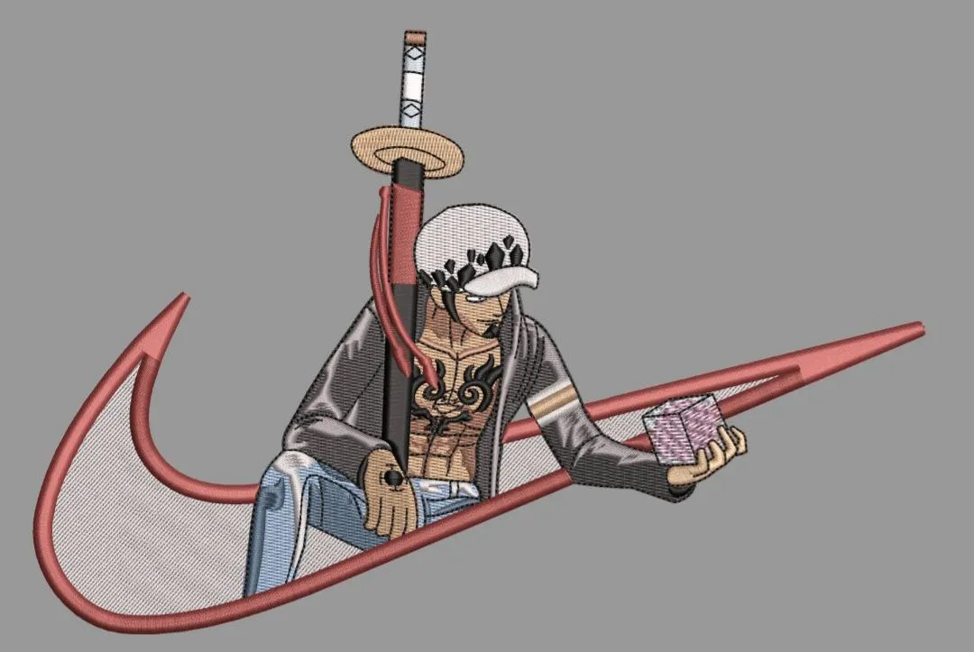 Alternative view of  Trafalgar Law Leaning on Fish Hook 