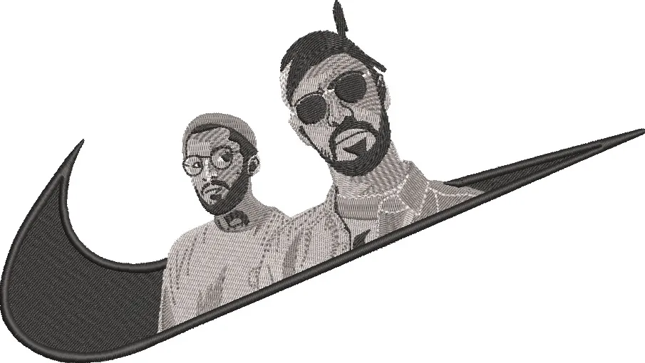 Alternative view of  Two Men Portrait in Nike Swoosh 