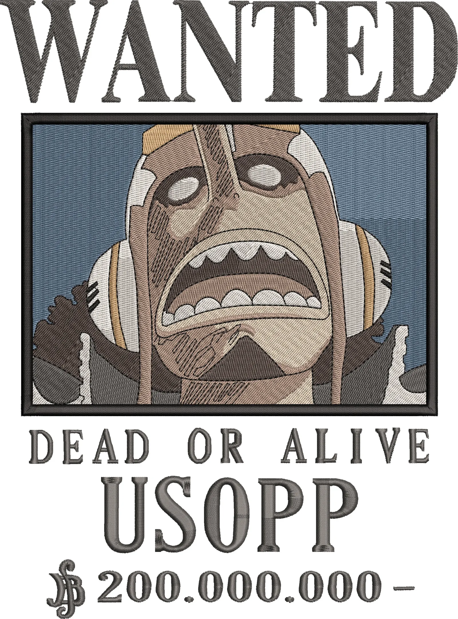 Alternative view of  Usopp Wanted Poster Embroidery Style 