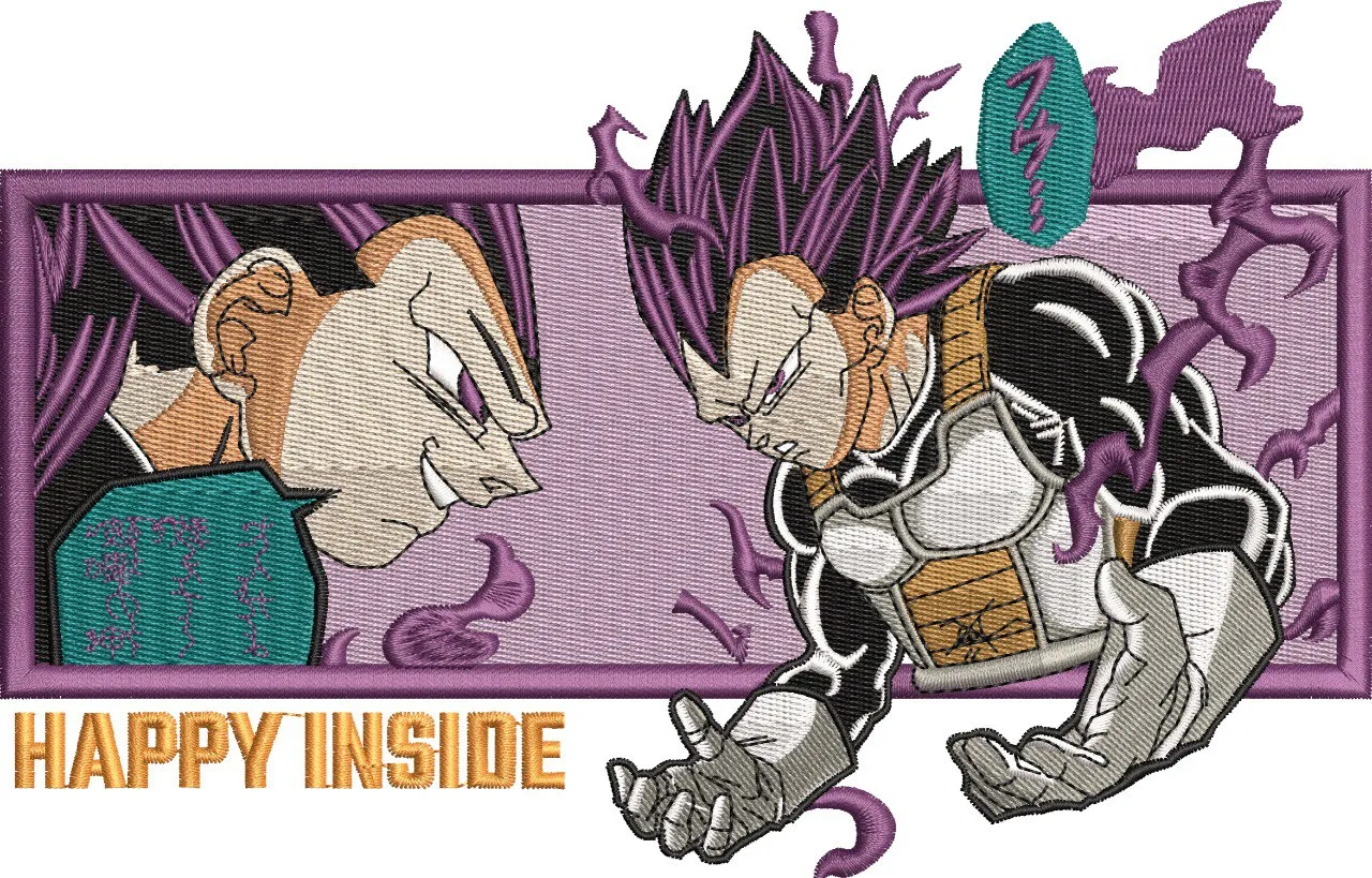 Alternative view of  Vegeta Embroidered Patch with Purple Aura 