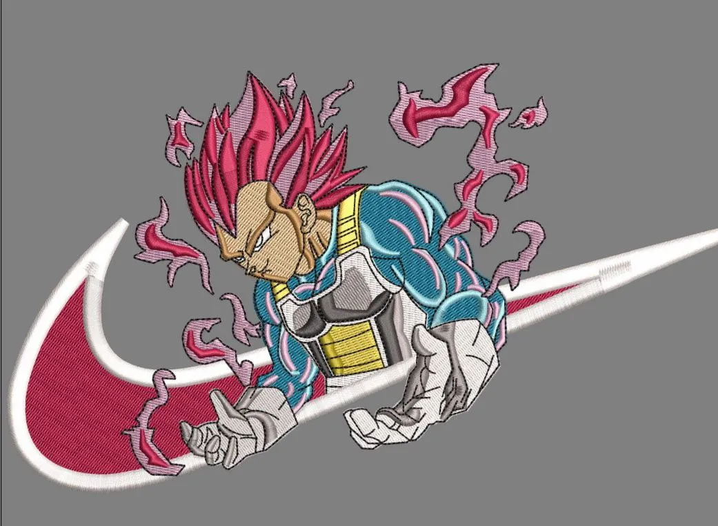 Alternative view of  Vegeta Super Saiyan God with Nike Swoosh 
