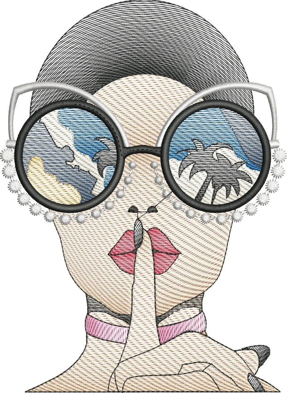 Alternative view of  Woman with Sunglasses and Beach Reflection 