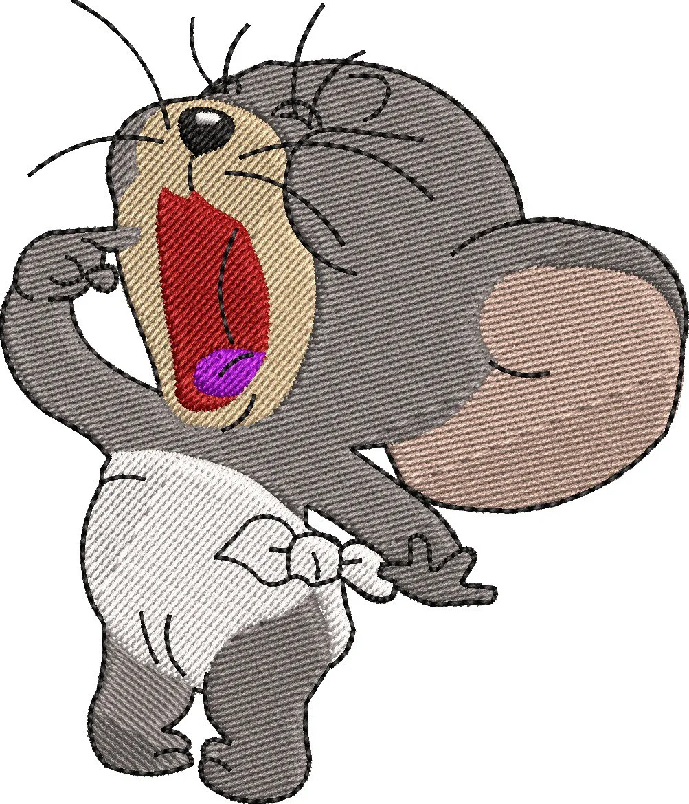 Alternative view of  Yawning Baby Mouse Embroidery 