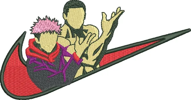 Alternative view of  Yuji Itadori and Megumi Fushiguro in Nike Swoosh 