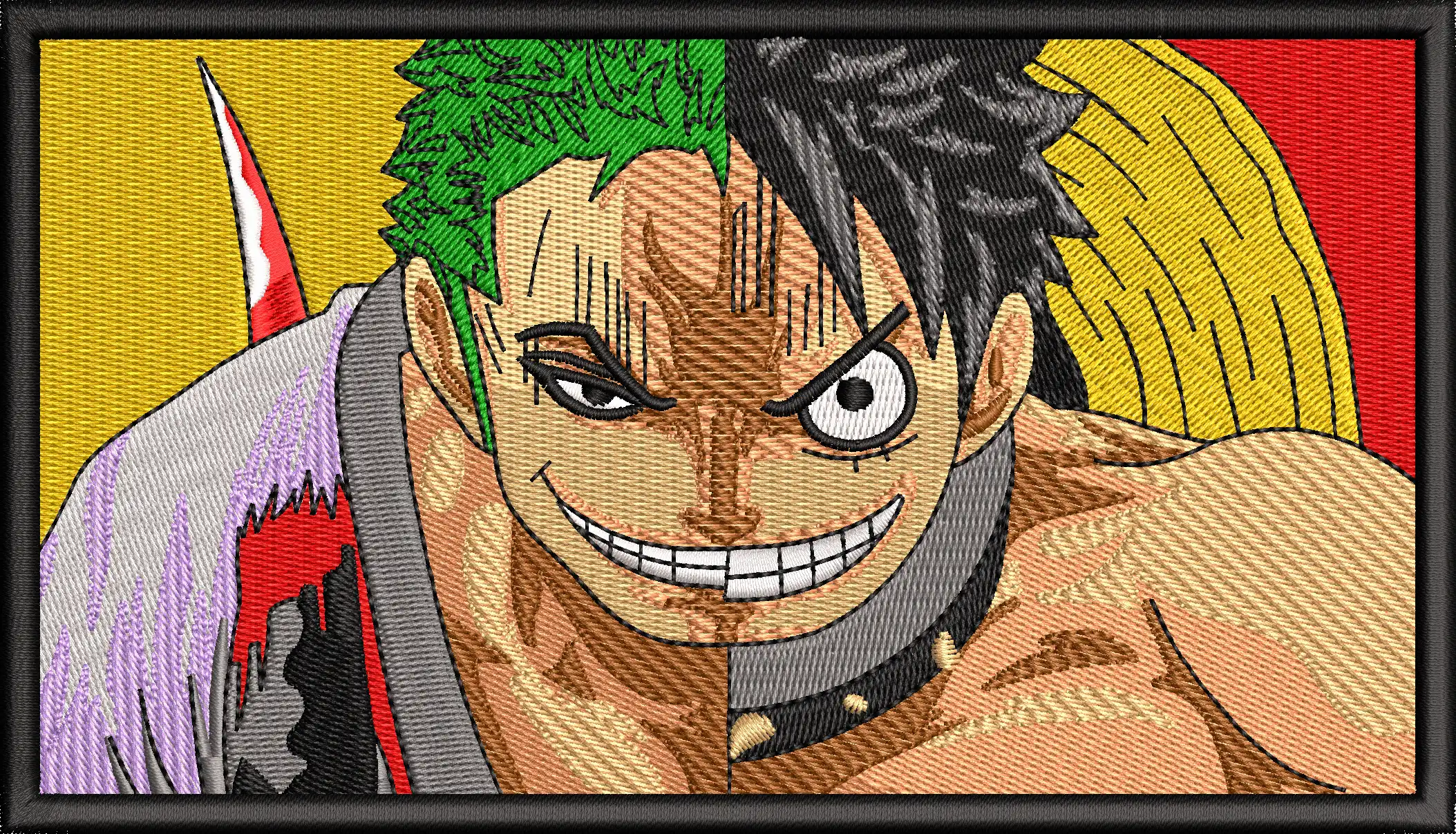 Alternative view of  Zoro and Luffy Split Face Embroidery 