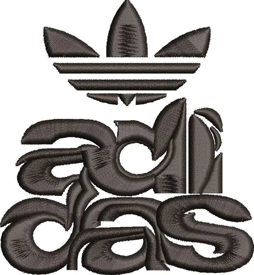  Adidas Trefoil Logo with Modern Embroidered Text  embroidery pattern preview