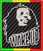  Afro Hair Portrait Wake Up Text Reggae Border  embroidery pattern preview