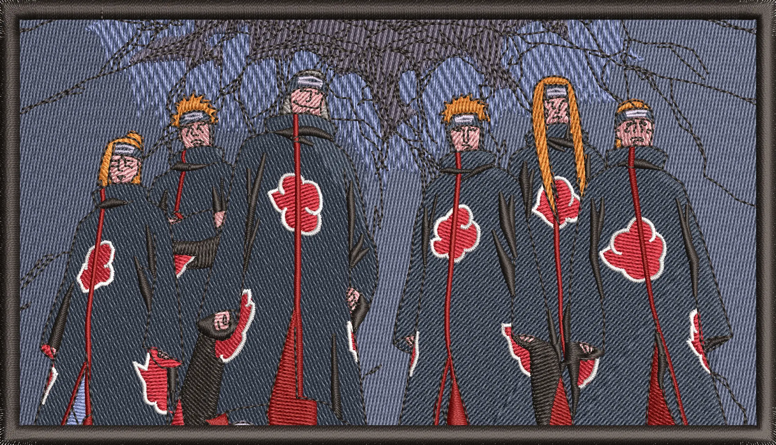  Akatsuki Group with Embroidered Effect  embroidery pattern preview