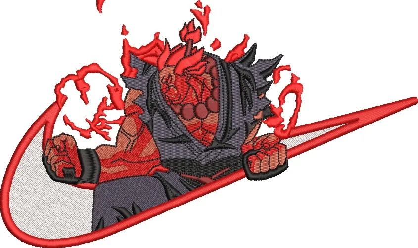  Akuma Enraged in Nike Swoosh  embroidery pattern preview